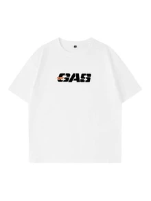 Men Summer Short Sleeve Casual T-Shirt With Round Neck Muscle Workout T Shirt Boyfriend Style Casual Wear For Spring/Fall Outdoor Sporty Clothes Gym Bodybuilding Top - White - View 2