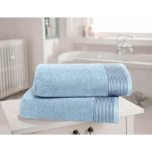 Ultra Soft 2 Pack Oversized Bath Towel Set 28x55 Inches, 100% Cotton Large Bath Towels, Ultra Absorbant Compact Quickdry & Lightweight Towel, Ideal For Gym Travel Camp Pool - Brown - 天藍色 - 查看 2