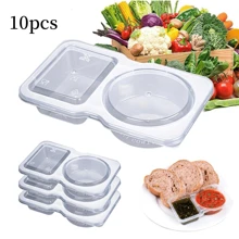 Caixa de Temperos com Compartimento Duplo, 10/20 Conjuntos, com Tampa, Pode Segurar Copos para Jantar, Adequado para Piqueniques ao Ar Livre, Camping para Segurar Molhos e Lanches, Pequeno e Fácil de Carregar, Imprescindível na Cozinha