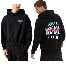 SUDADERA PARA HOMBRE DISEÑO DE ANTISOCIAL, SOCIAL. SOCIAL. CLUB. CALIDAD PREMIUM ENVIO EXPRESS - Negro - Ver 1