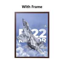 YIKES 1 pièce Œuvres d'art murales avec cadre optionnel - Série Jet (A10, F22, F14, F15, F16, Apache) - Décoration vintage et classique d'aéronefs militaires pour le salon, la chambre, le bureau ou le dortoir - Impression jet d'encre de haute qualité sur canevas résistante, décoration avion