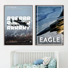 YIKES 1 pièce Œuvres d'art murales avec cadre optionnel - Série Jet (A10, F22, F14, F15, F16, Apache) - Décoration vintage et classique d'aéronefs militaires pour le salon, la chambre, le bureau ou le dortoir - Impression jet d'encre de haute qualité sur canevas résistante, décoration avion