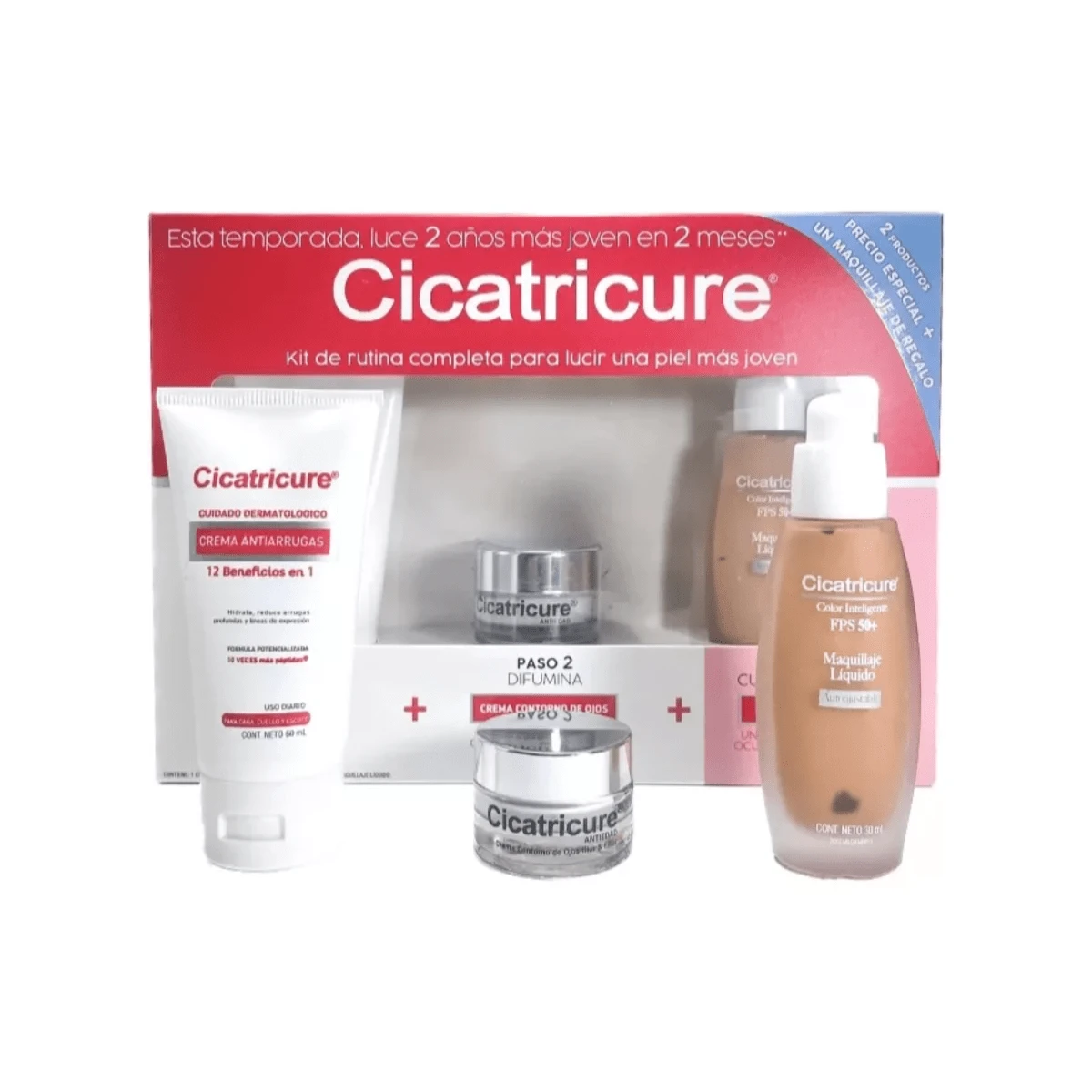 Kit facial de cuidado diario con efecto hidratante y reafirmante kit cuidado diario facial hidratante rejuvenecedor rutina completa piel firme belleza anti edad mujer tratamiento cosmético - Caqui - Ver 1
