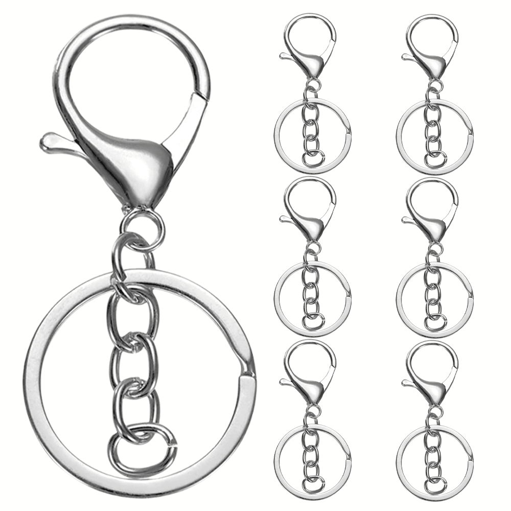 6/15/30pcs Lobster Claw Clasps With Jump Rings And Extender Chain, Swivel Spring Hooks, For Jewelry Making, DIY Keychain Craft Projects