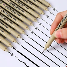 6/9/12pcs Waterproof Needle Tube Art Line Drawing Painting Marker Pens With Soft Head, Suitable For Architectural & Art Projects Back To School