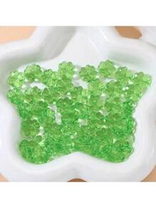 5/10/15/20/30/50/100 Piezas de cuentas acrílicas 3D de trébol (verde), las cuentas de trébol se pueden utilizar para pulseras de la suerte, manualidades, collares de flores, pendientes y otros accesorios de joyería DIY