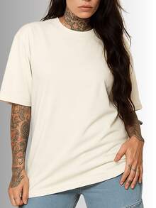 Kit 3 Camisetas Oversized Feminina Unissex Streetwear Algodão Blusa camisa Oversize - Marrom - Visão 5