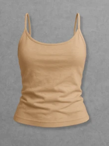 Kit Of 2 Women's Tank Tops Without Padded Underwire, Super Light Straps - Màu be và đen - Xem 6