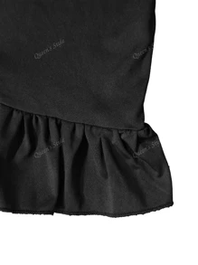 Fashion Lace Patchwork Waist Cincher Bodycon Mini Dress, Versatile For Spring/Summer