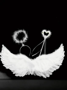 Set de 3 piezas de alas de ángel de plumas de estilo carnavalesco, adecuado para disfraces de baile, juegos de roles y utilería para actuaciones en el escenario - Multicolor - Ver 5