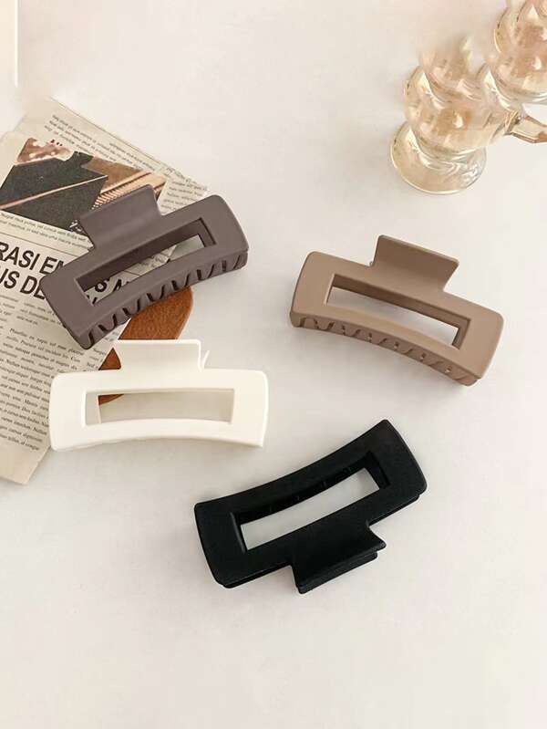 1pc Simple Square Hair Claw Clip For Women, Suitable For Summer Outfits, Vacation, Party And Daily Wear Hair Clips Hair Jaw Clip Hair Clamps Hair Clutch Hair Catcher Clip
