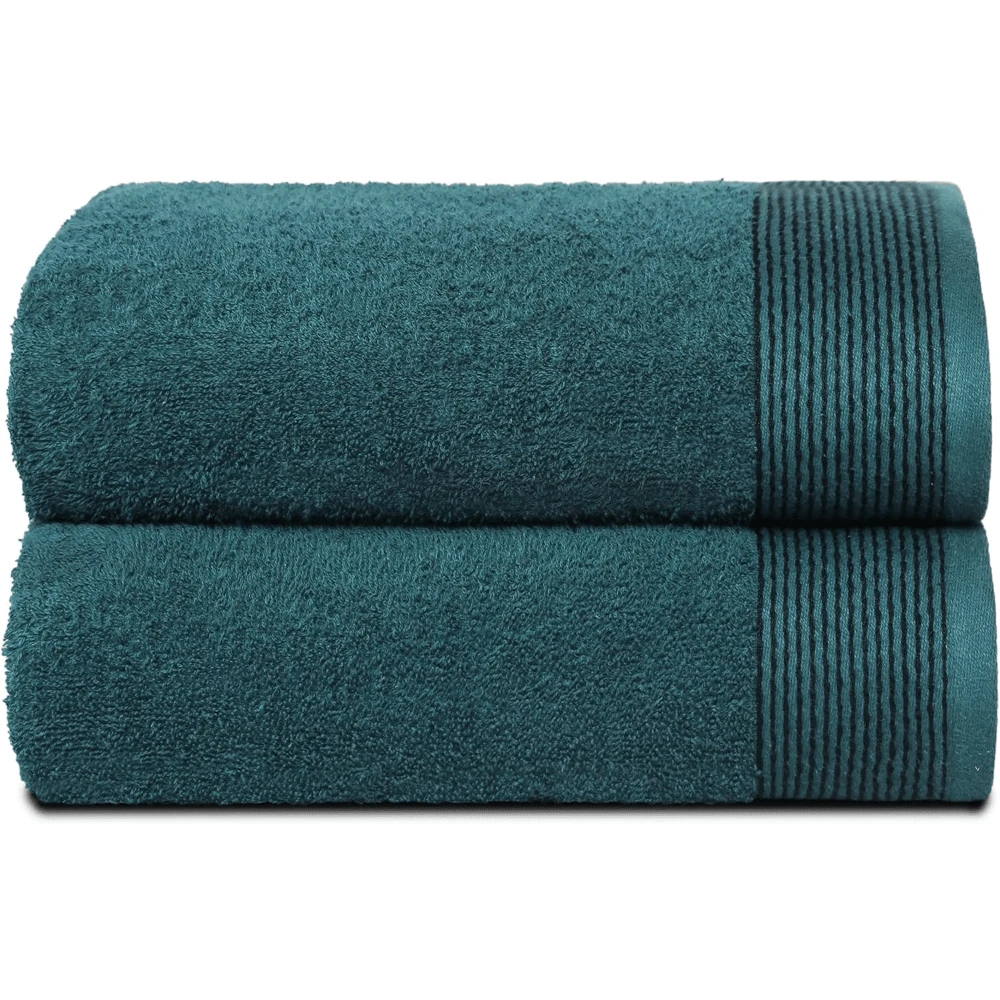 Ultra Soft 2 Pack Oversized Bath Towel Set 28x55 Inches, 100% Cotton Large Bath Towels, Ultra Absorbant Compact Quickdry & Lightweight Towel, Ideal For Gym Travel Camp Pool - Brown - Teal - 查看 1