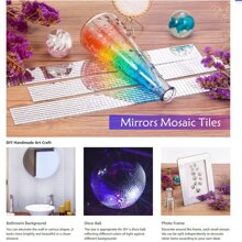 1pc 4"X100" Mosaic Mirror Sheet, 1600pcs Self-Adhesive Glass Wall Sticker, DIY Creative Checkered Mirror Decor For Living Room Background Wall