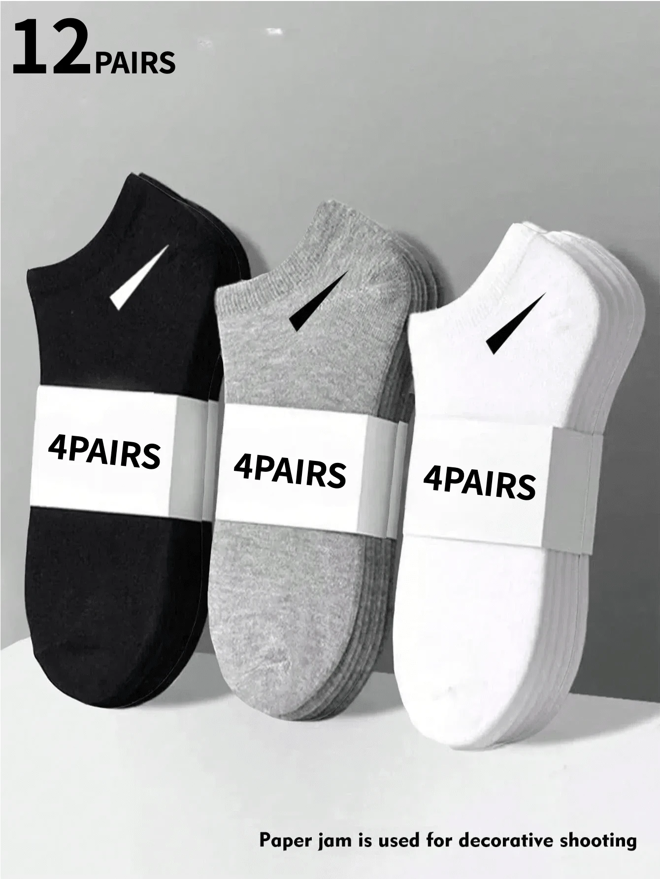1/10/12/20/30 Pares Meias Sólidas Pretas, Brancas, Cinzas Unissex Plus Size, Combinam com Tudo, Design Minimalista para Uso Diário