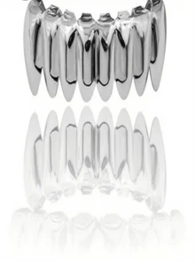 1pc/2pcs Hip Hop 18K Gold Plated 8-Teeth Grillz, Shiny Gold Teeth Grills Accessory, Suitable For Halloween Party, Unisex - Multicolor - View 10