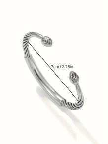 1 Stück modischer Herren Armband aus Legierung, mit Muster, graviertes Armband aus Legierung für Herren, mit Wunsch und Amulett, offenes Herren Armband, geeignet als Schmuckgeschenk für Herren und Damen