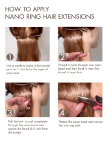 Caramel Brown To 613 Blonde Nano Ring Hair Extensions Nano Hair Extensions Human Hair Pre Bonded Cold Fushion Natural Nano Tips Extensions Nano Bead Hair Extensions Human Hair Invisible Nano Ring Hair Extensions Nano Tip Hair Extensions Real Human Hair For Natural Look 12-24Inch - SP27/613 - View 9