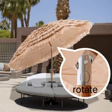Realistic Straw Parasol Sunshade Umbrella For Beach, Camping, Beach, Garden, Courtyard, Marketplace, Fake Straw Umbrella
