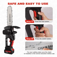 Seokiwi Motosierra Eléctrica Inalámbrica Portatil Sin Escobillas 48v - Negro - Ver 7