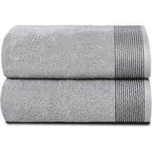 Ultra Soft 2 Pack Oversized Bath Towel Set 28x55 Inches, 100% Cotton Large Bath Towels, Ultra Absorbant Compact Quickdry & Lightweight Towel, Ideal For Gym Travel Camp Pool - Brown - 淺灰色 - 查看 1