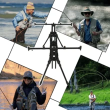 JSFUN New European Style Cannon Rod Holder, 5-Rod Rack Set, For Carp And Outdoor Fishing - Black - View 5