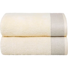 Ultra Soft 2 Pack Oversized Bath Towel Set 28x55 Inches, 100% Cotton Large Bath Towels, Ultra Absorbant Compact Quickdry & Lightweight Towel, Ideal For Gym Travel Camp Pool - Brown - Ivory - View 1