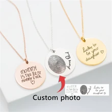 Collar con dije del texto de la escritura a mano real personalizada, dije de disco con escritura a mano personalizada, charms personalizados para planificador, ramos de boda, regalos conmemorativos