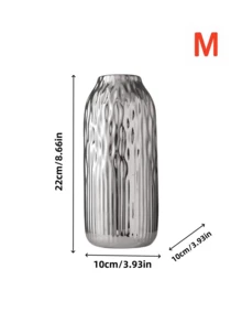 欧式轻奢金色波浪纹花瓶适合客厅餐厅过道插花花瓶摆件 - 銀色 - 查看 7