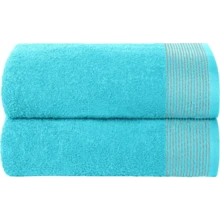 Ultra Soft 2 Pack Oversized Bath Towel Set 28x55 Inches, 100% Cotton Large Bath Towels, Ultra Absorbant Compact Quickdry & Lightweight Towel, Ideal For Gym Travel Camp Pool - Brown - turquoise blue - View 1