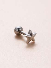 1pc Delicate Minimalist Five-pointed Star Stainless Steel Cartilage Piercing Stud Earring