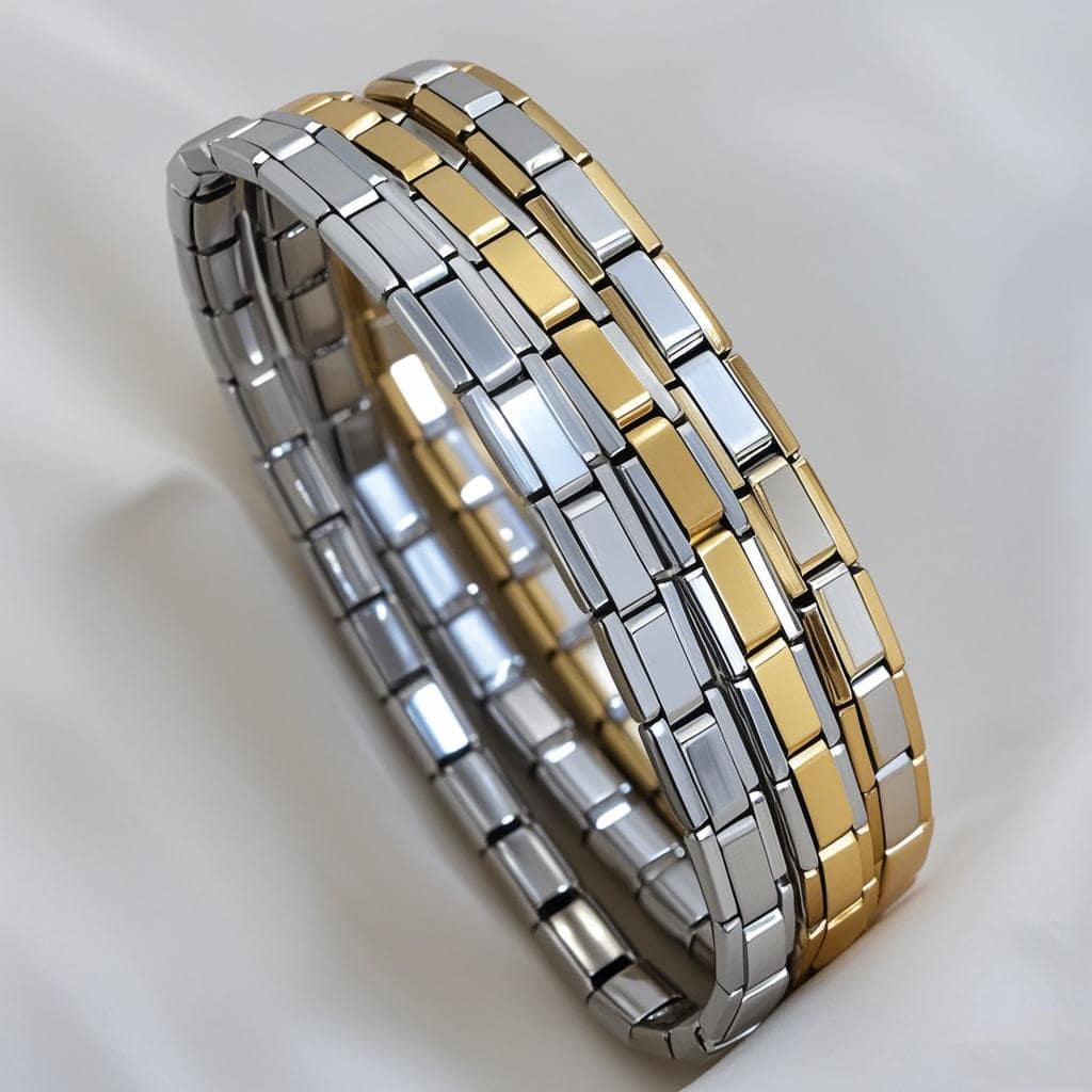 1 قطعة سوار مرن من الفولاذ الصلب فائق الدقة - تصميم بسيط وأنيق، مطلي بالذهب، مناسب للارتداء اليومي والحفلات ، هدية مثالية لموسم يوم الاستقلال/بداية العام الدراسي،إكسسوار كاجوال | مجوهرات عصرية | سوار متين