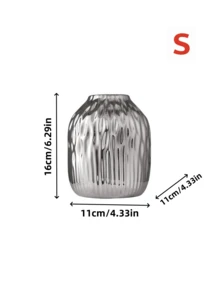 欧式轻奢金色波浪纹花瓶适合客厅餐厅过道插花花瓶摆件 - 銀色 - 查看 10