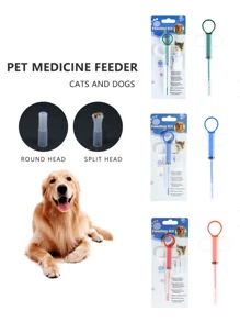 1/2/5pcs,Pet Medicine Feeder, Pet Medicine Tablet Syringe, Soft-Tip Dual-Purpose Feeder, Pill Shooter, Double-Needle Feeding Dispenser Tool Pet Medicine Feeder, Pet Medicine Tablet Syringe, Soft-Tip Dual-Purpose Feeder, Pill Shooter, Double-Needle Feeding Dispenser Tool(Two Colors Of The Green Drug Feeder (Dark Green And Light Green) Will Be Randomly Distributed)