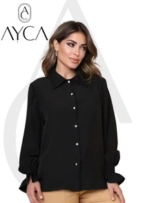 Very Simple Casual Elegant Fabric Button Evening Holiday Birthday Party Travel Stage & Concert Airport Clothing Summer, Winter, Autumn - màu đen - Xem 2