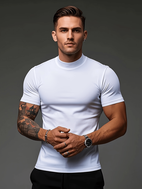 Men's Summer Short Sleeve Polo Neck Shirt, Suitable For Casual Outdoor Wear