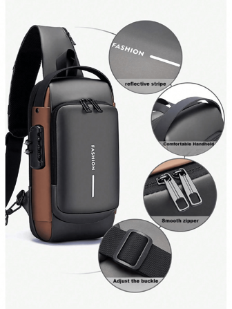 QING ROU Bolso de hombre, bolso de pecho, bolso bandolera de gran capacidad con cierre de contraseña antirrobo, mochila pequeña casual deportiva de hombre, bolso de motocicleta, bolso resistente a la moda para hombre adecuado para adolescentes, casual de verano, al aire libre, atlético o de viaje, o regalos de graduación o accesorios de vestir de cumpleaños