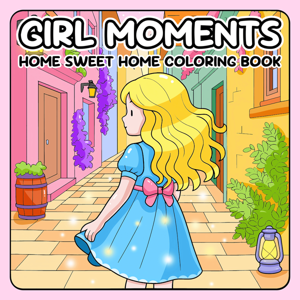 1Pc CIRL MOMENTS Coloring Book, A Coloring Book With HOME SWEET HOME, Showing A Good And Comfortable Leisurely Time, 24 Page For Relaxation (Cozy Spaces Coloring) A Simple And Bold Design Drawing Book, A Picture Book Designed For Adults And Teenagers To Relax And Cultivate Concentration,For Christmas, Halloween, Father's Day, Birthday Gifts, Easter Gifts,Mother's Day,Mom's Gift For Valentine's Day,Back To School,School Supplies