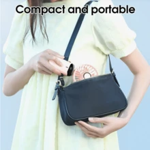 Portable Handheld Mini Fan, 800mAh Battery Operated Fan With LED Display, Handheld/Neck/Desk 3 In 1 Personal Small Fan, 90° Foldable Desk Fan With Base, 5 Speed Lash Fan Makeup Fan For Women