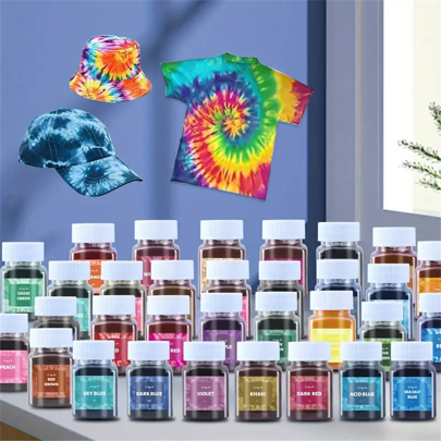 DIY Tie Dye Coloring Agent, 34 Color Tie Dye Pigment, 30ml/1.01oz Per Bottle, Tie Dye Fabric Dye, Suitable For DIY Handmade Projects In Craft Textile Parties,Back To School,School Supplies