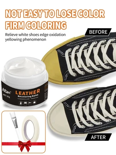 1.06 Oz White Shoe & Sneaker Restoration Cream - Removes White Shoe Edge Oxidation & Yellowing - Water-Resistant