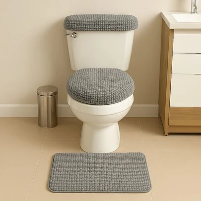 Juego de baño de chenilla que incluye funda para el tanque funda para la tapa y tapete decorativo decoración habitación baño diseño cómodo suave duradero fácil lavar