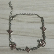 1pc Elegant Women's Bracelet, Fashion Minimalist Pink Crystal Bracelet, Suitable For Daily Wear, Jewelry Gift