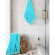 Ultra Soft 2 Pack Oversized Bath Towel Set 28x55 Inches, 100% Cotton Large Bath Towels, Ultra Absorbant Compact Quickdry & Lightweight Towel, Ideal For Gym Travel Camp Pool - Brown - turquoise blue - View 4