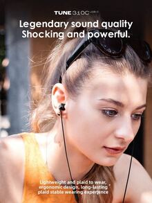 JBL TUNE310C Type-C 有线耳机 - 高保真立体声入耳式耳机，适用于电脑和 USB-C 接口手机 - 均碼 - 查看 4