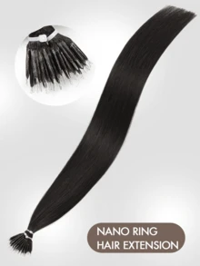 12-24 Inch Natural Black Nano Ring Hair Extensions, Nano Fusion Hair Extensions, Real Human Hair Pre-Bonded Cold Fusion Nano Ring Hair Extensions, Nano Bead Hair Extensions, Invisible Nano Ring Hair Extensions, Nano Hair Extensions, Create Natural Appearance - S1B - View 5
