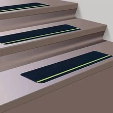 1pc/5pcs Stair Treads Anti-Slip Strips, Matte PET Universal Adhesive Tape For Stairs, Glow-In-The-Dark Anti-Slip Anti-Fall Stickers - green night light - View 4