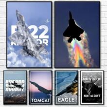 YIKES 1 pièce Œuvres d'art murales avec cadre optionnel - Série Jet (A10, F22, F14, F15, F16, Apache) - Décoration vintage et classique d'aéronefs militaires pour le salon, la chambre, le bureau ou le dortoir - Impression jet d'encre de haute qualité sur canevas résistante, décoration avion