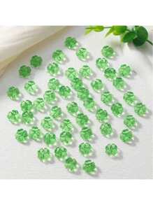 5/10/15/20/30/50/100 Piezas de cuentas acrílicas 3D de trébol (verde), las cuentas de trébol se pueden utilizar para pulseras de la suerte, manualidades, collares de flores, pendientes y otros accesorios de joyería DIY