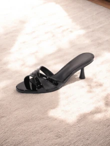 Women's Fashion Versatile High Heel Sandals - Black - View 3