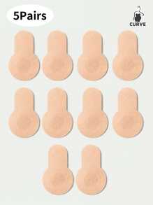 10pcs (10cm Diameter) Brand New Plus Size Reusable Invisible Non-Slip Breast Lifting Tape For Large Breasts, Anti-Glare Breast Patches And Sagging Prevention Disposable Stretch Non-Woven Nipple Patches- Sizes Fit A B C Cup